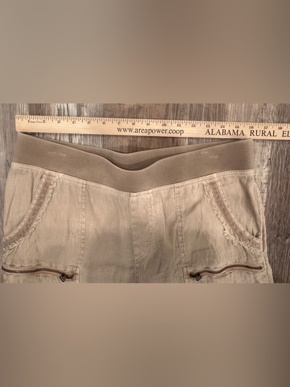 XCVI Camden Linen Tapered Crop Pant Pull On Lightweight Neutral Sz M - Picture 6 of 14